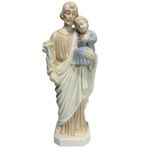 St. Joseph and Baby Jesus Porcelain Figurine by George Good Religious Decor 10"